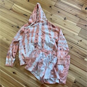 Tie-Dye Hoodie and Shorts Set